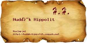 Hudák Hippolit névjegykártya